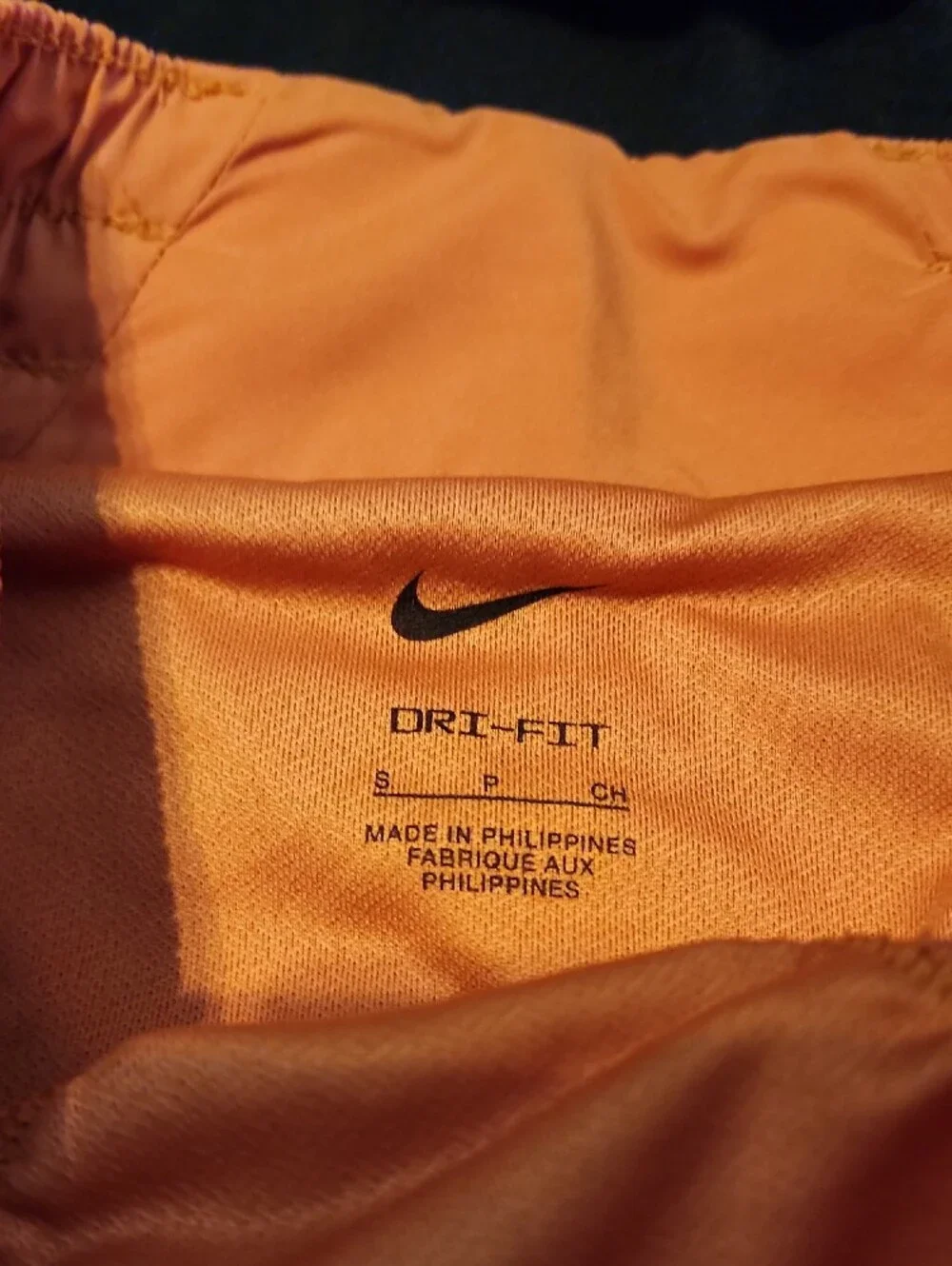 Nike Women's Orange/ Mustard Athletic Running Shorts with Swoosh
